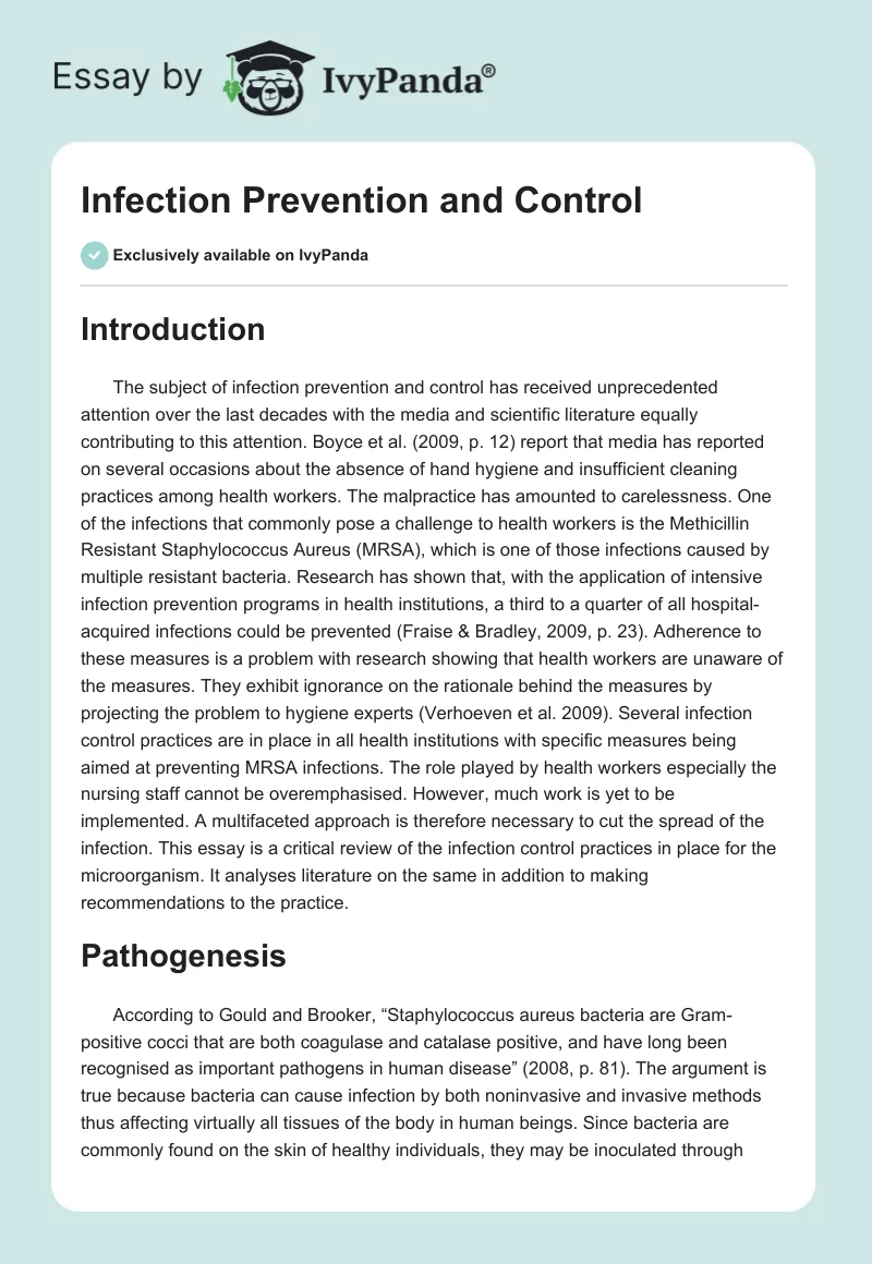 Infection Prevention and Control. Page 1