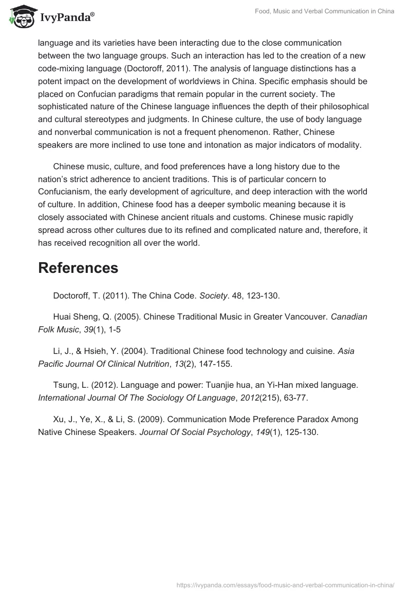 Food, Music and Verbal Communication in China. Page 2