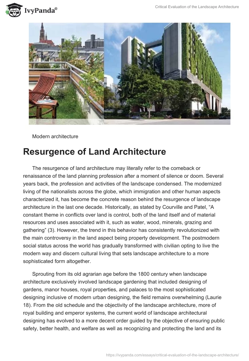 Critical Evaluation of the Landscape Architecture. Page 4