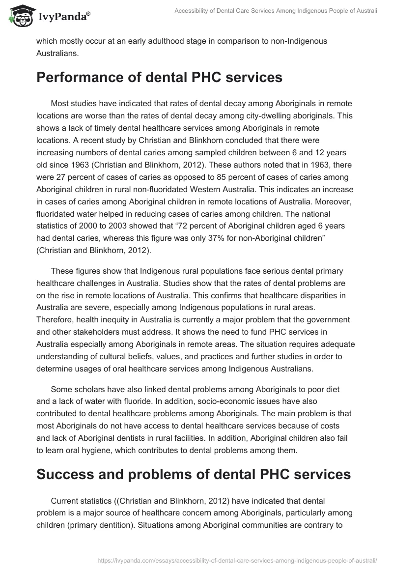 Accessibility of Dental Care Services Among Indigenous People of Australi. Page 2