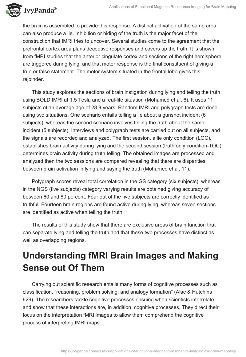 Applications of Functional Magnetic Resonance Imaging for Brain Mapping. Page 4