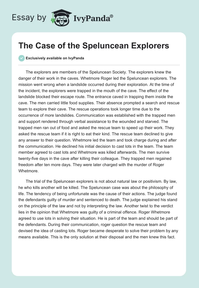 The Case of the Speluncean Explorers. Page 1