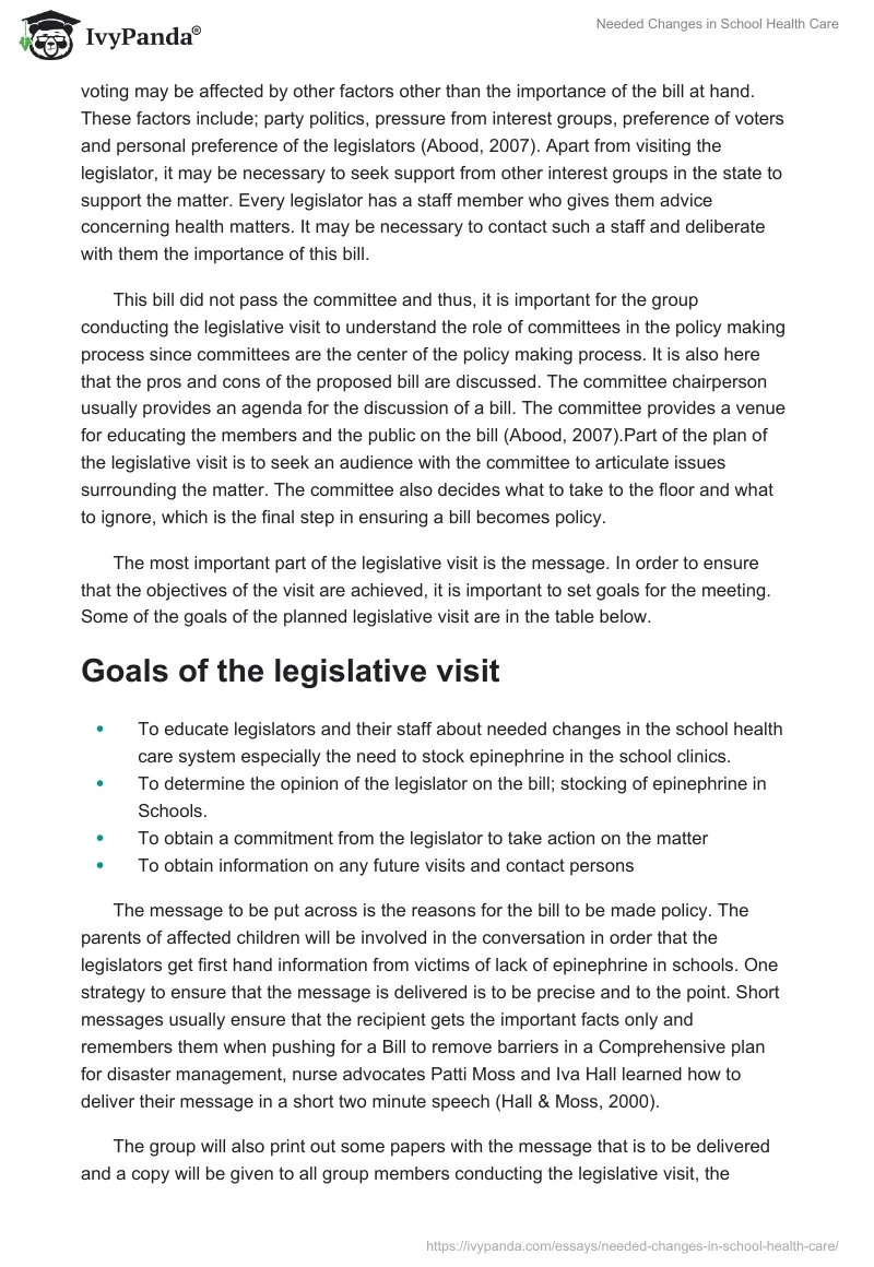 Needed Changes in School Health Care. Page 2