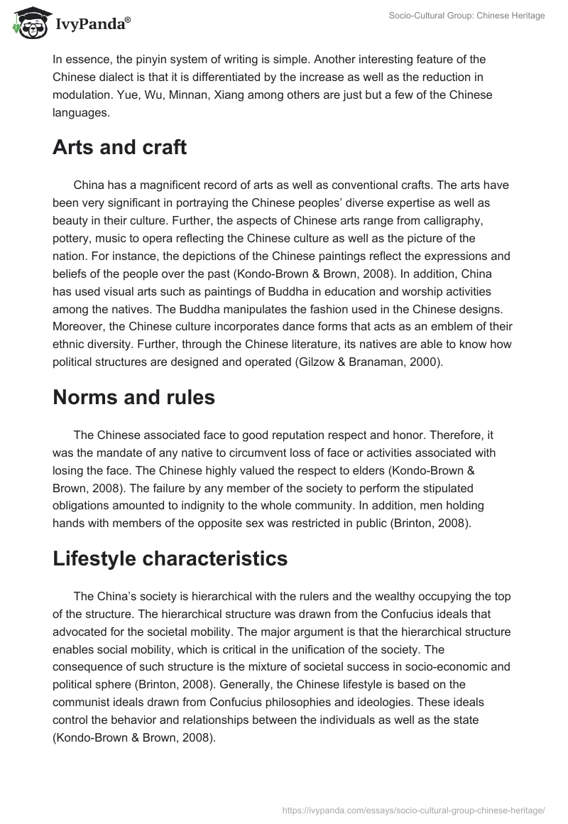 Socio-Cultural Group: Chinese Heritage. Page 3