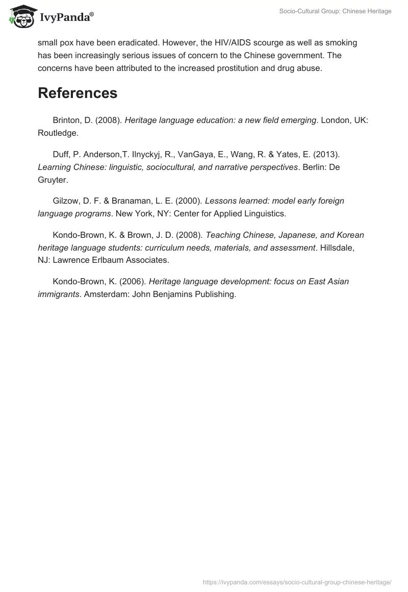 Socio-Cultural Group: Chinese Heritage. Page 5