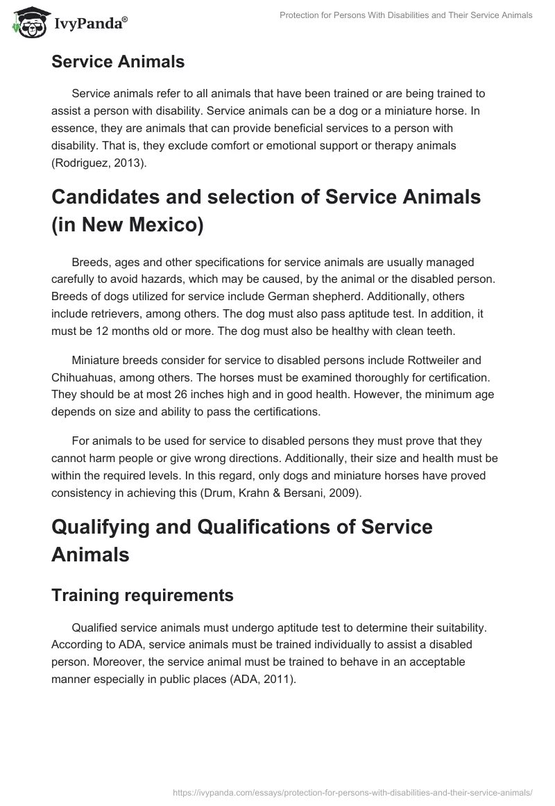 Protection for Persons With Disabilities and Their Service Animals. Page 2