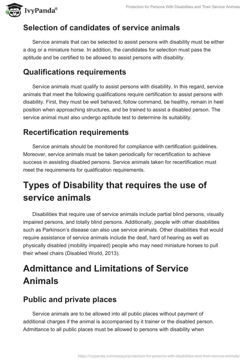 Protection for Persons With Disabilities and Their Service Animals. Page 3