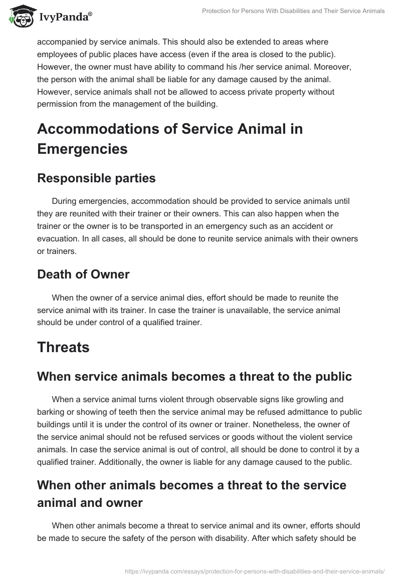 Protection for Persons With Disabilities and Their Service Animals. Page 4
