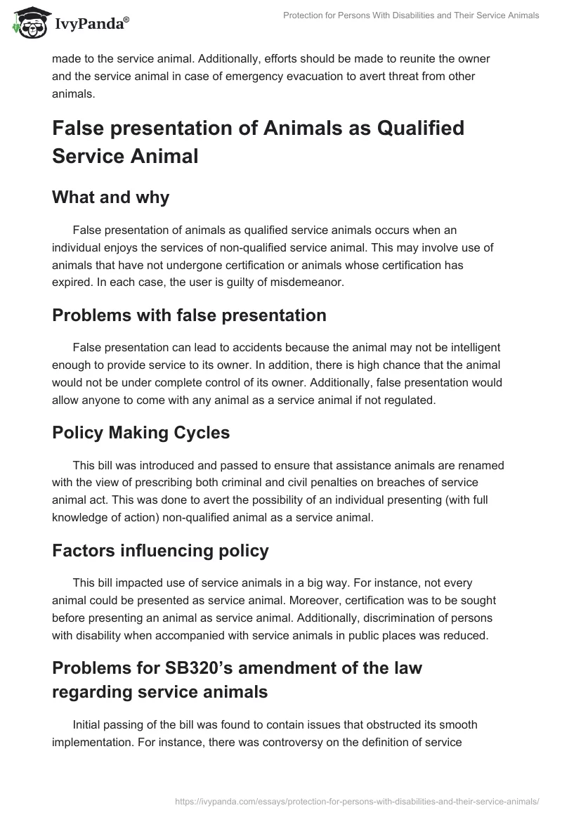 Protection for Persons With Disabilities and Their Service Animals. Page 5
