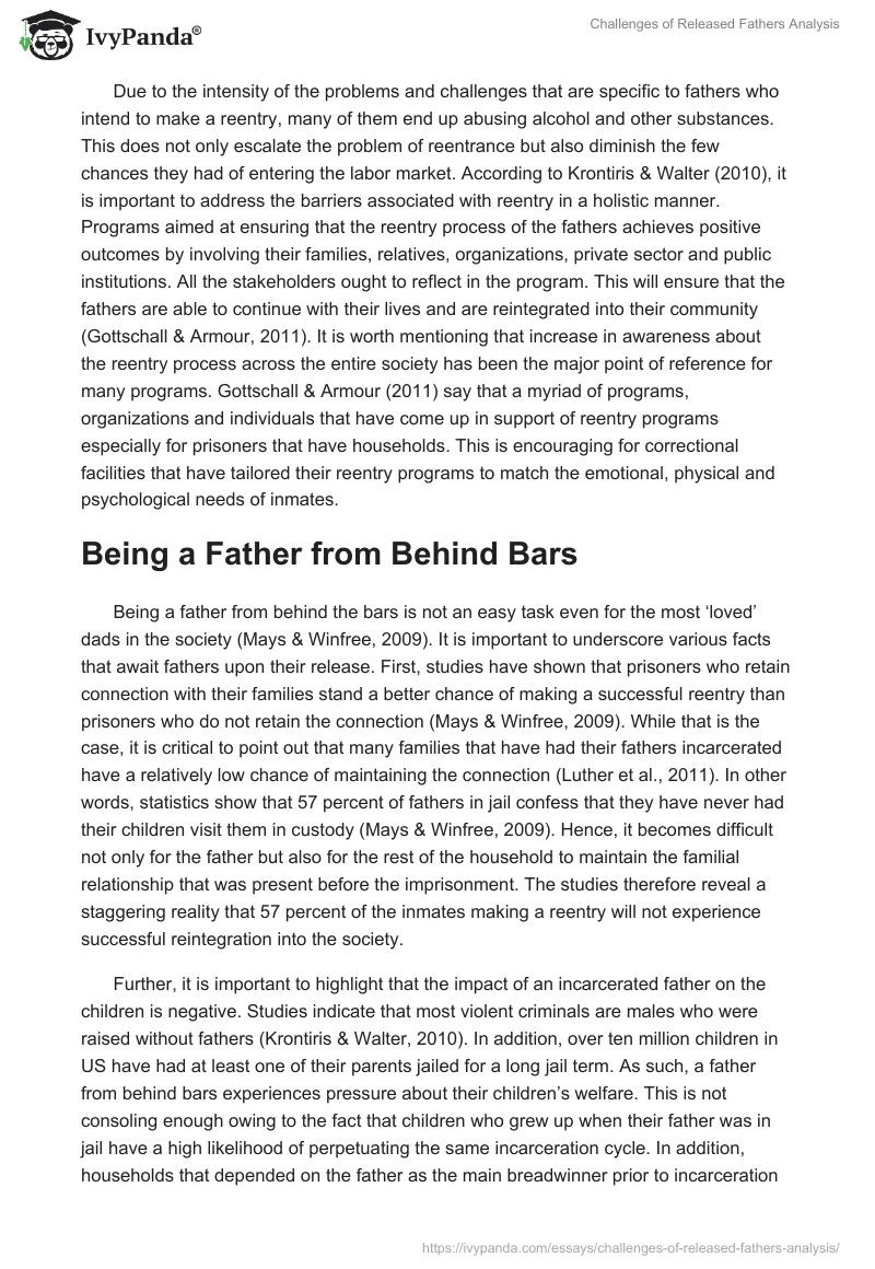 Challenges of Released Fathers Analysis. Page 4