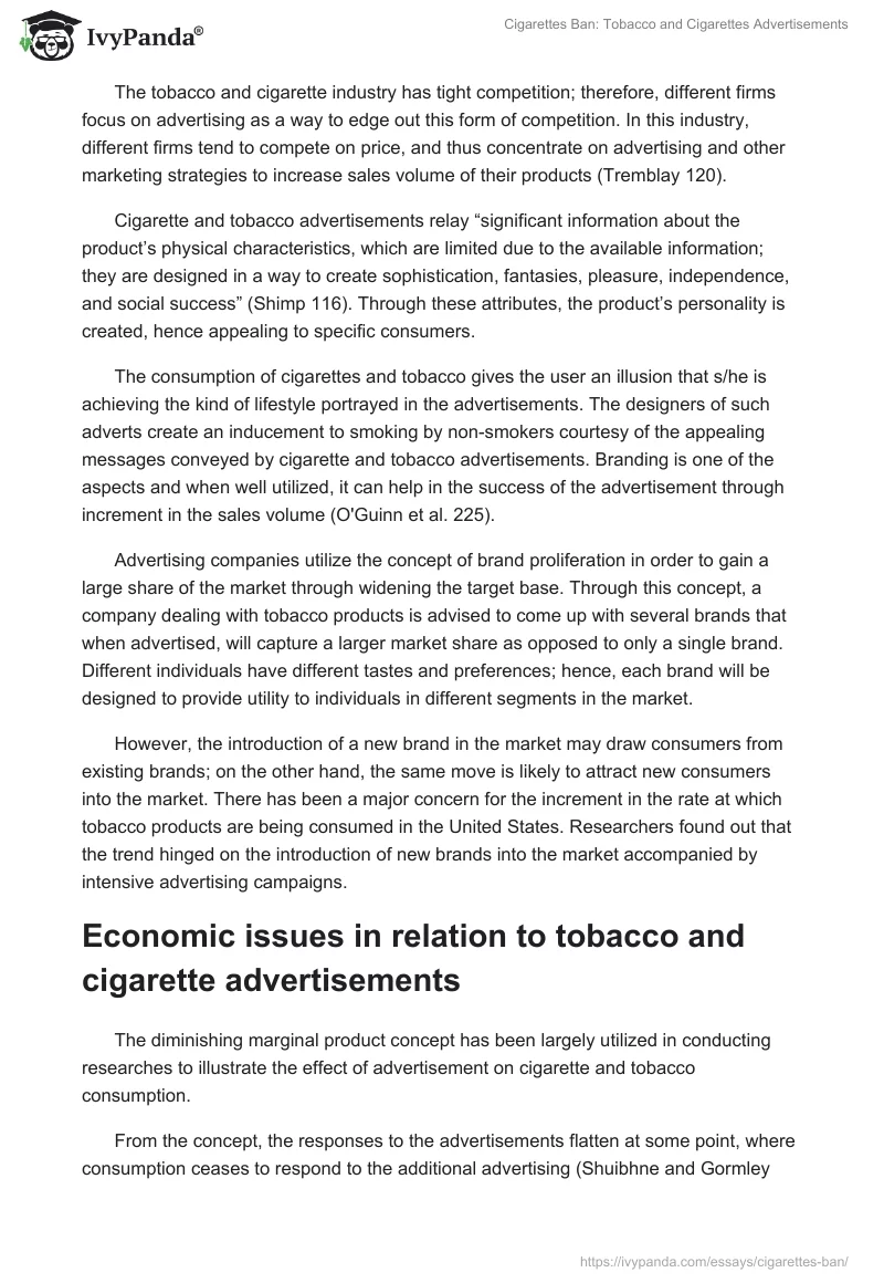 Cigarettes Ban: Tobacco and Cigarettes Advertisements. Page 3