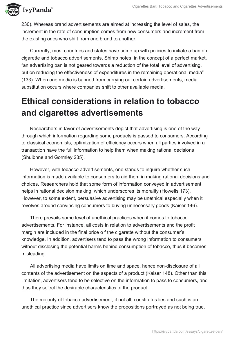 Cigarettes Ban: Tobacco and Cigarettes Advertisements. Page 4