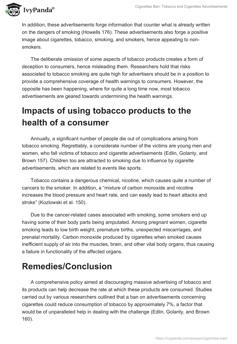 Cigarettes Ban: Tobacco and Cigarettes Advertisements. Page 5