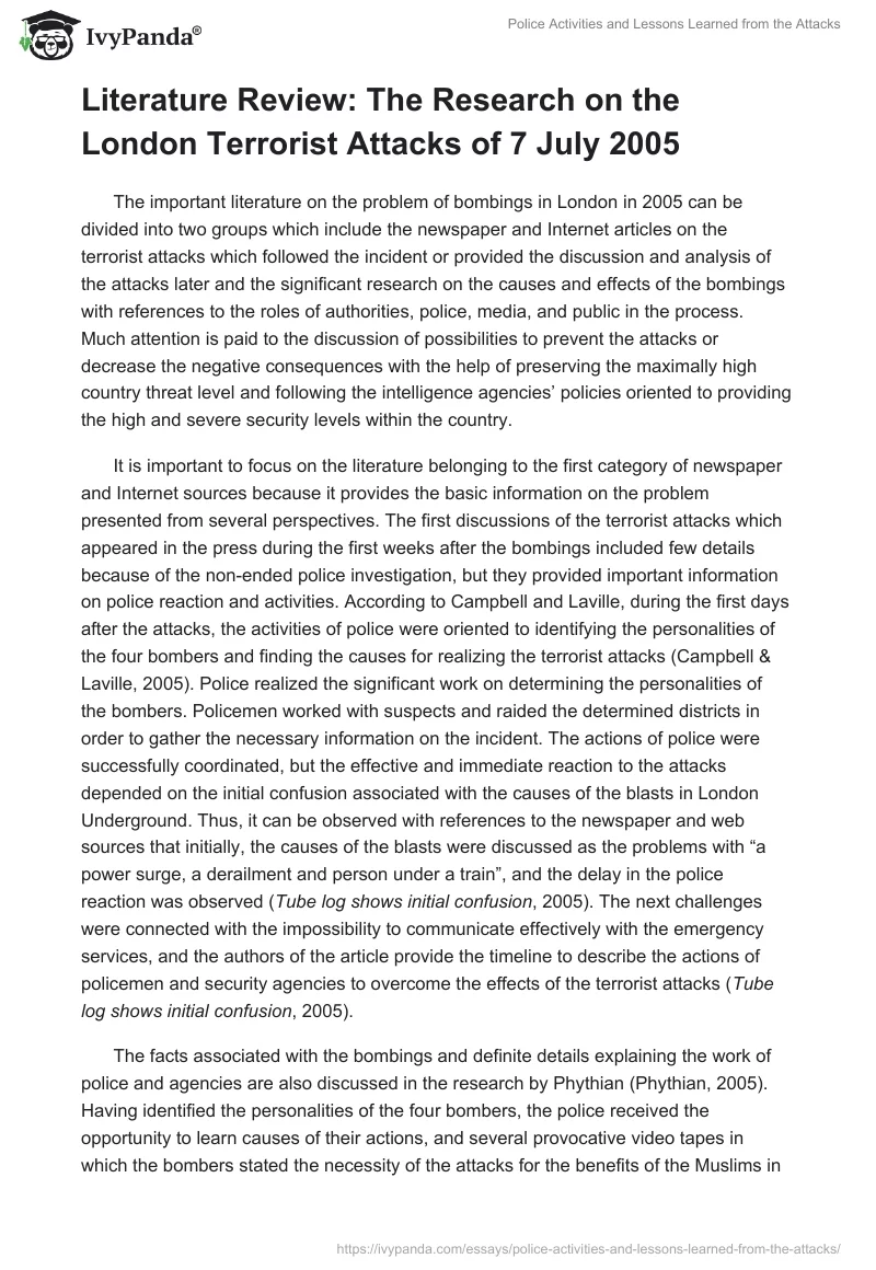 Police Activities and Lessons Learned From the Attacks. Page 3