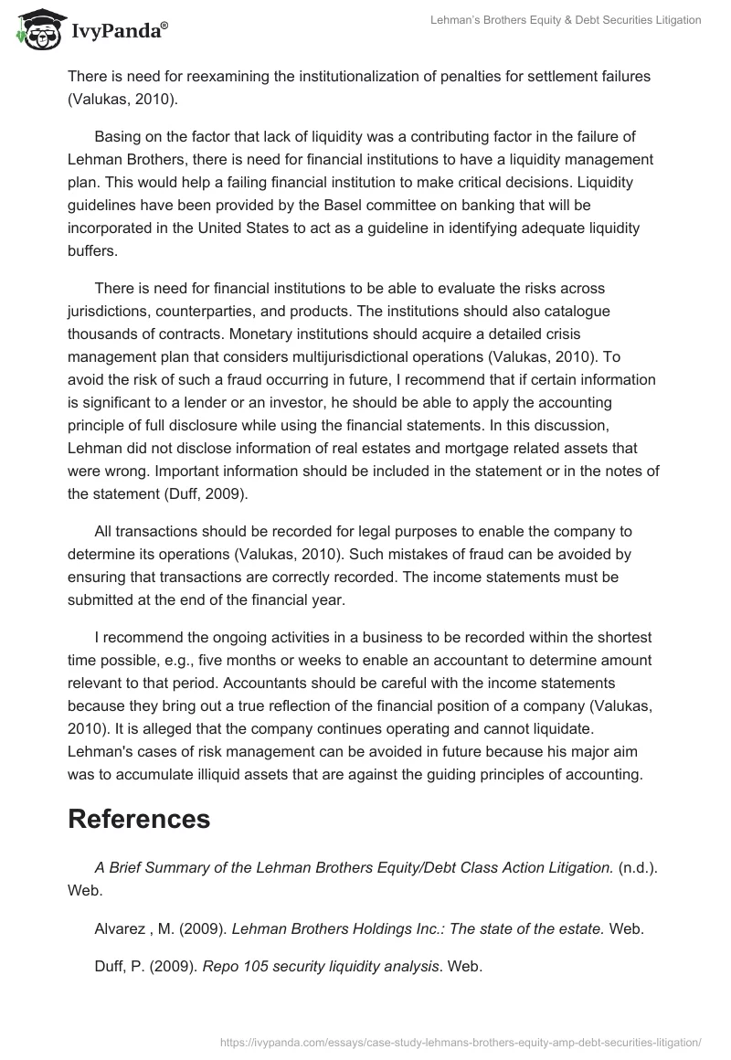 Lehman’s Brothers Equity & Debt Securities Litigation. Page 4