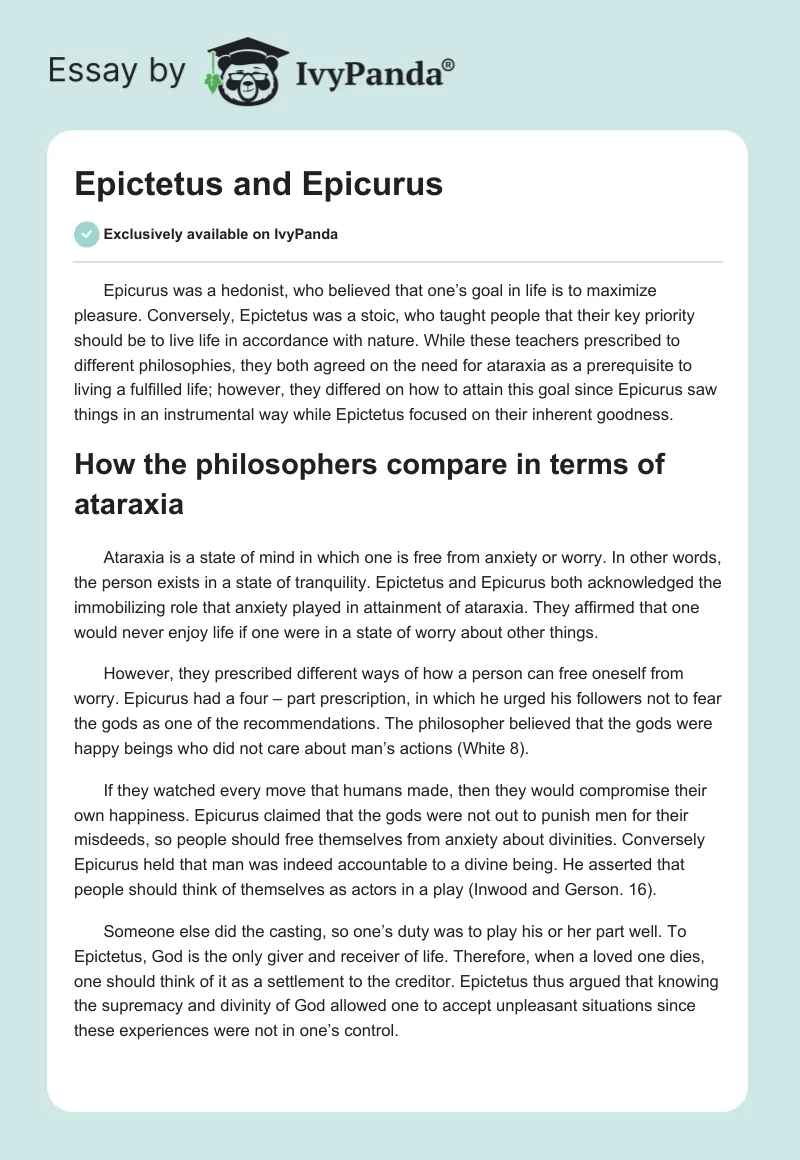 Epictetus and Epicurus. Page 1