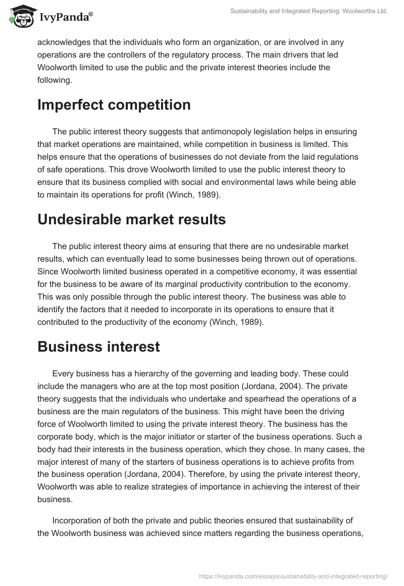 Sustainability and Integrated Reporting: Woolworths Ltd.. Page 4