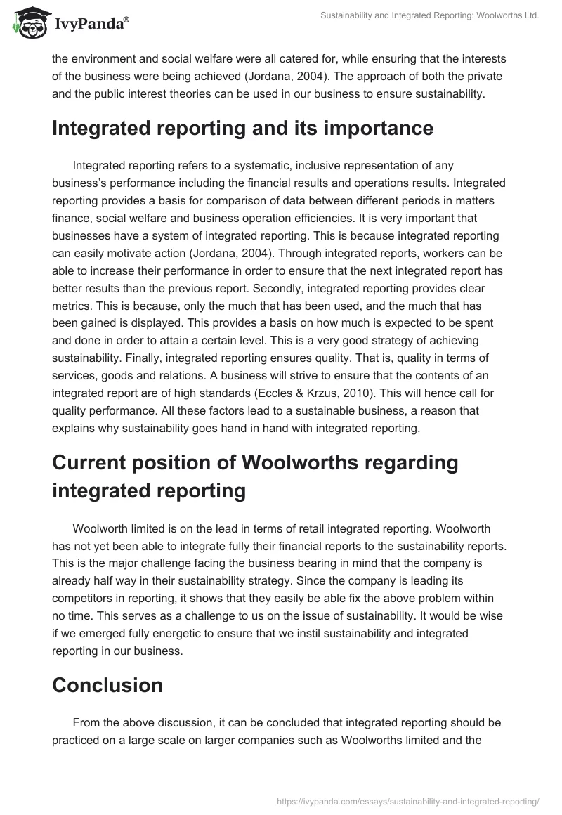 Sustainability and Integrated Reporting: Woolworths Ltd.. Page 5