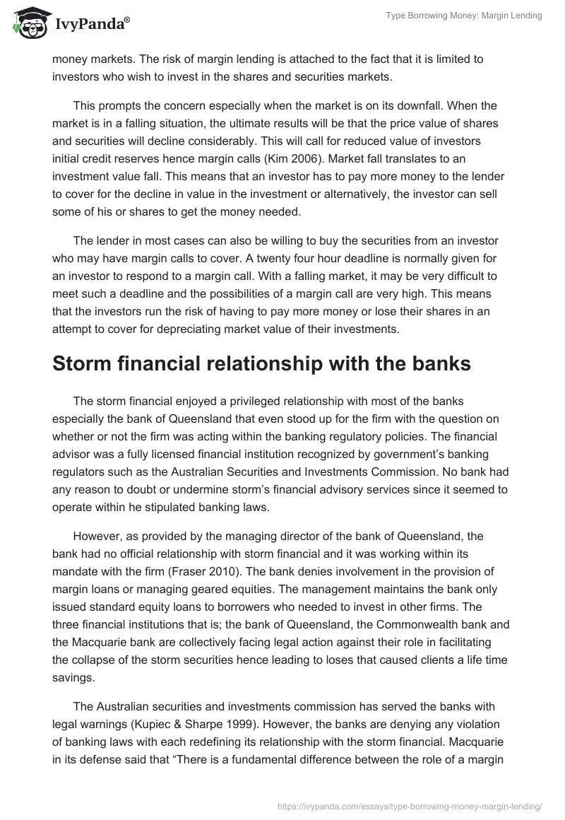 Type Borrowing Money: Margin Lending. Page 4