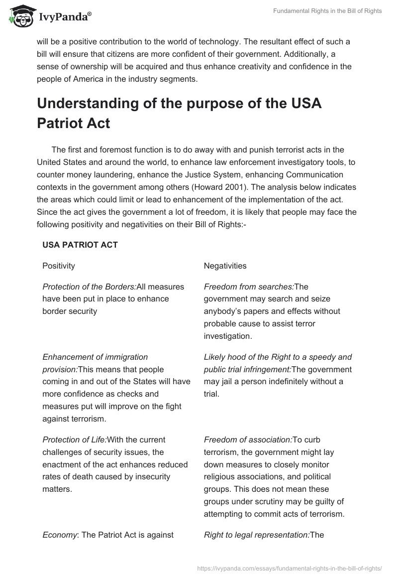 Fundamental Rights in the Bill of Rights. Page 3