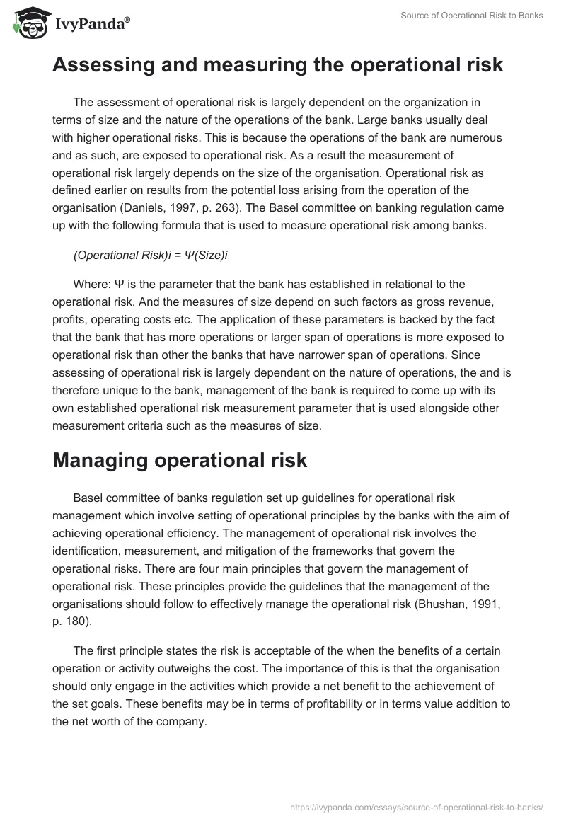Source of Operational Risk to Banks. Page 2