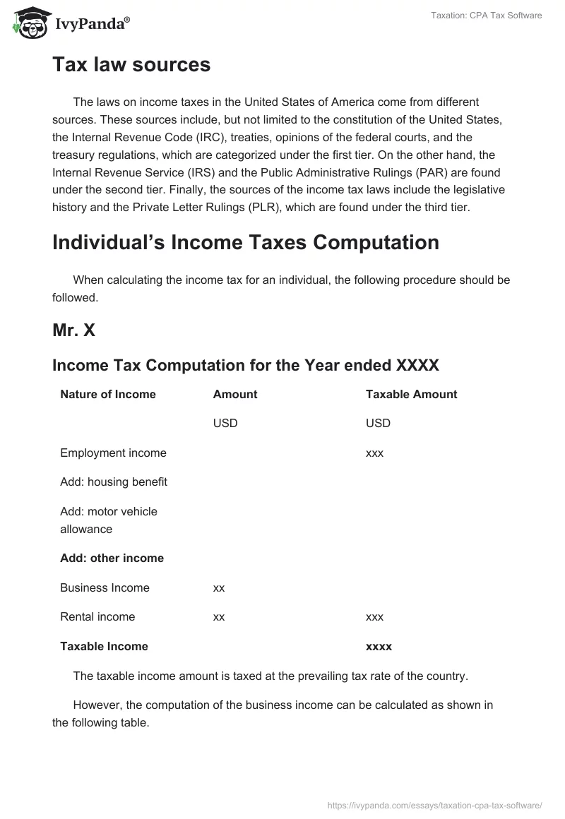 Taxation: CPA Tax Software. Page 2
