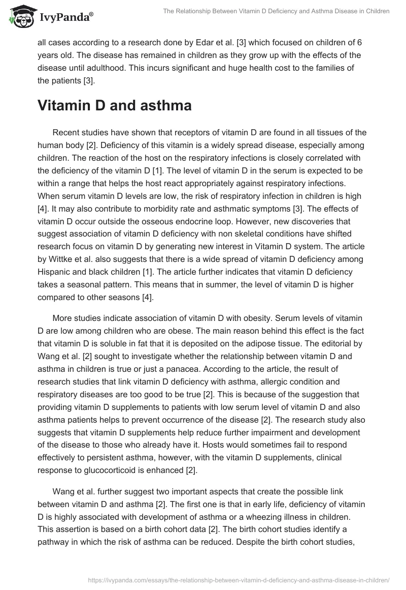 The Relationship Between Vitamin D Deficiency and Asthma Disease in Children. Page 2