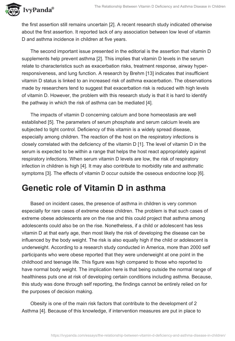 The Relationship Between Vitamin D Deficiency and Asthma Disease in Children. Page 3