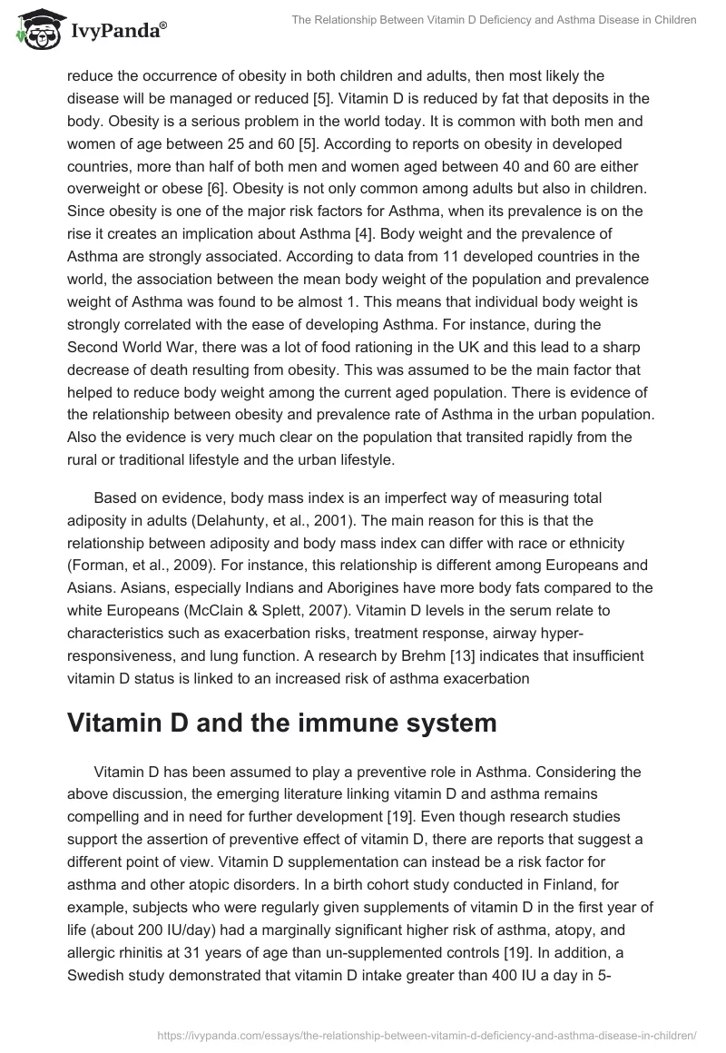 The Relationship Between Vitamin D Deficiency and Asthma Disease in Children. Page 4