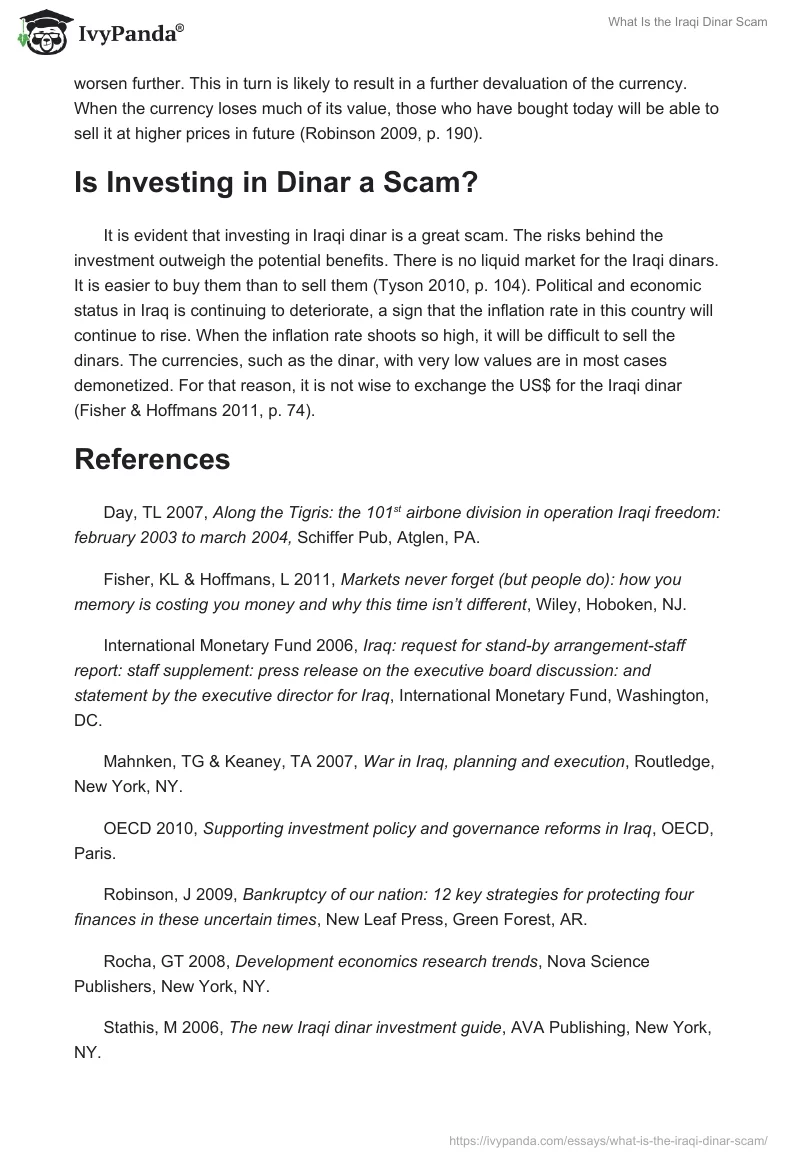 What Is the Iraqi Dinar Scam. Page 3