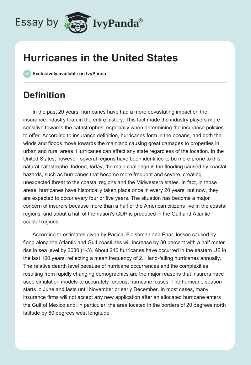 Hurricanes in the United States. Page 1