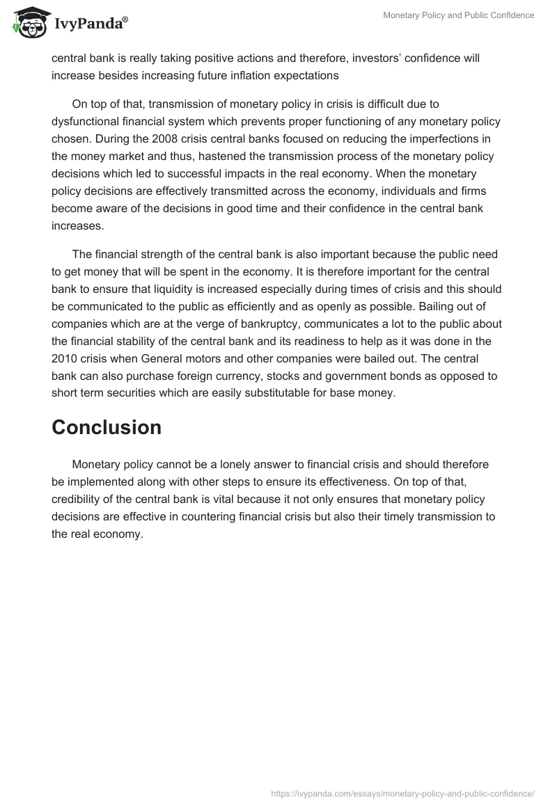 Monetary Policy and Public Confidence. Page 3