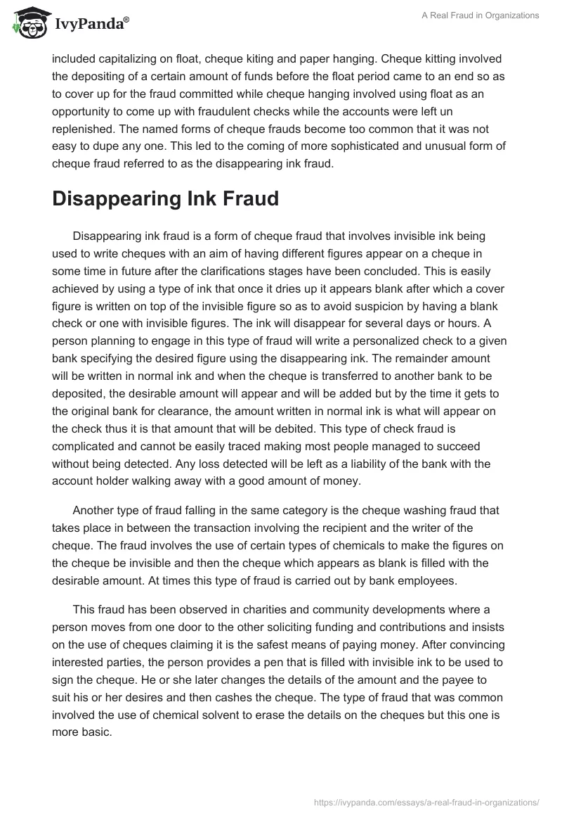A Real Fraud in Organizations. Page 2