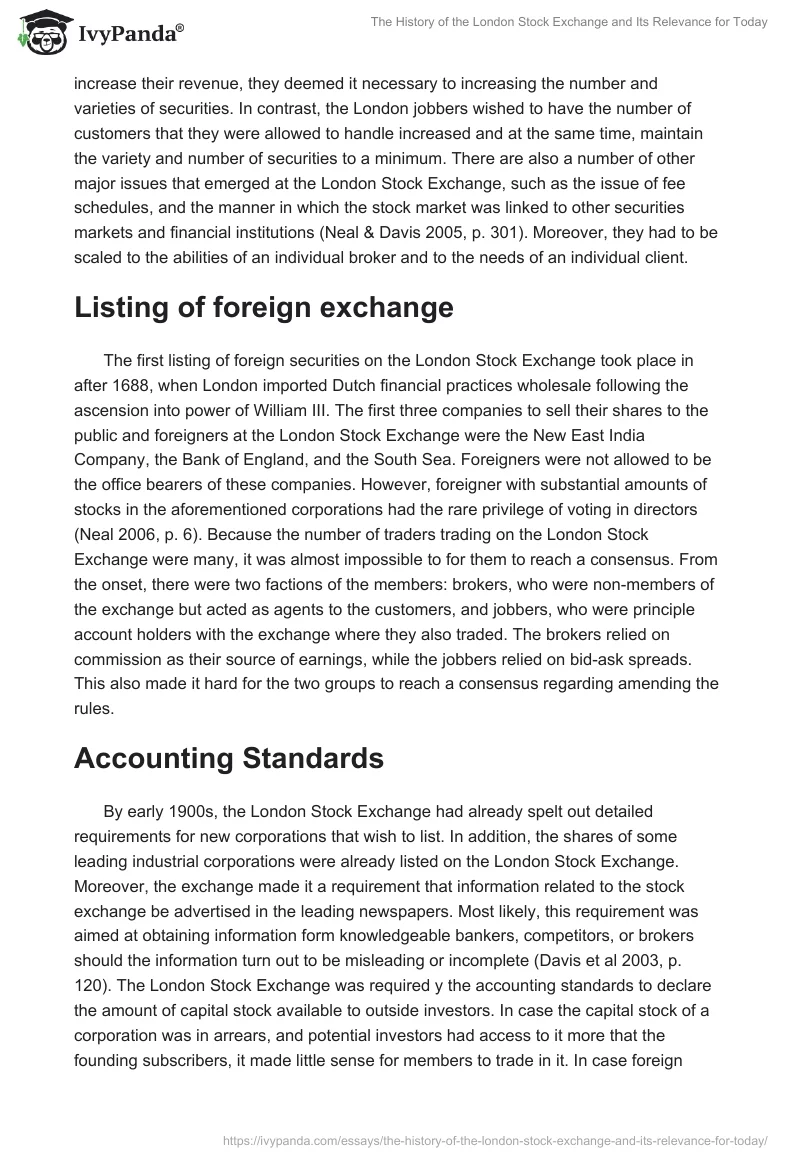 The History of the London Stock Exchange and Its Relevance for Today. Page 2