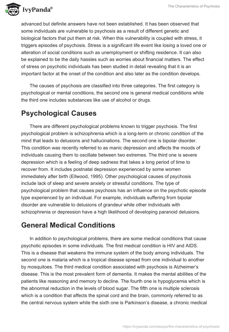 The Characteristics of Psychosis. Page 3