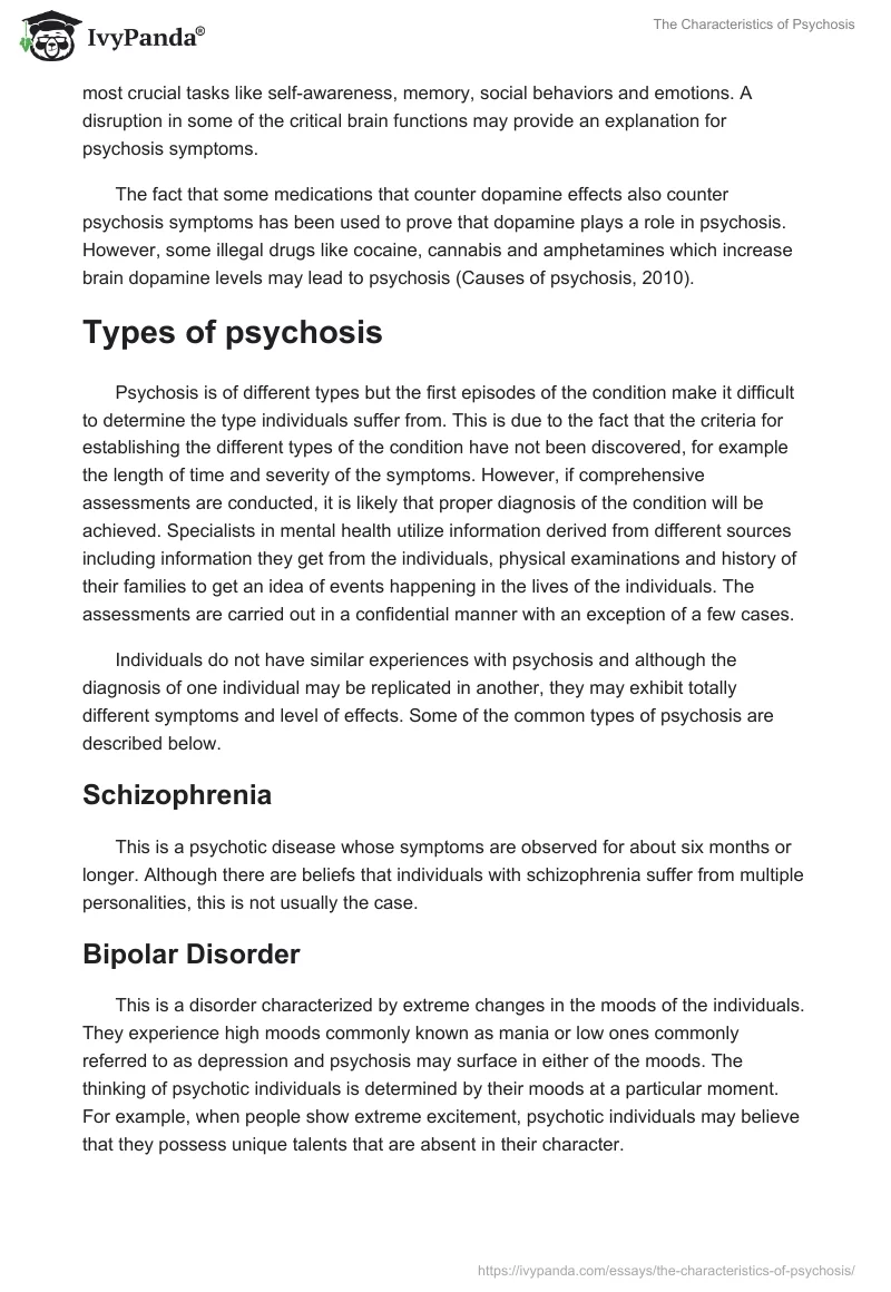 The Characteristics of Psychosis. Page 5