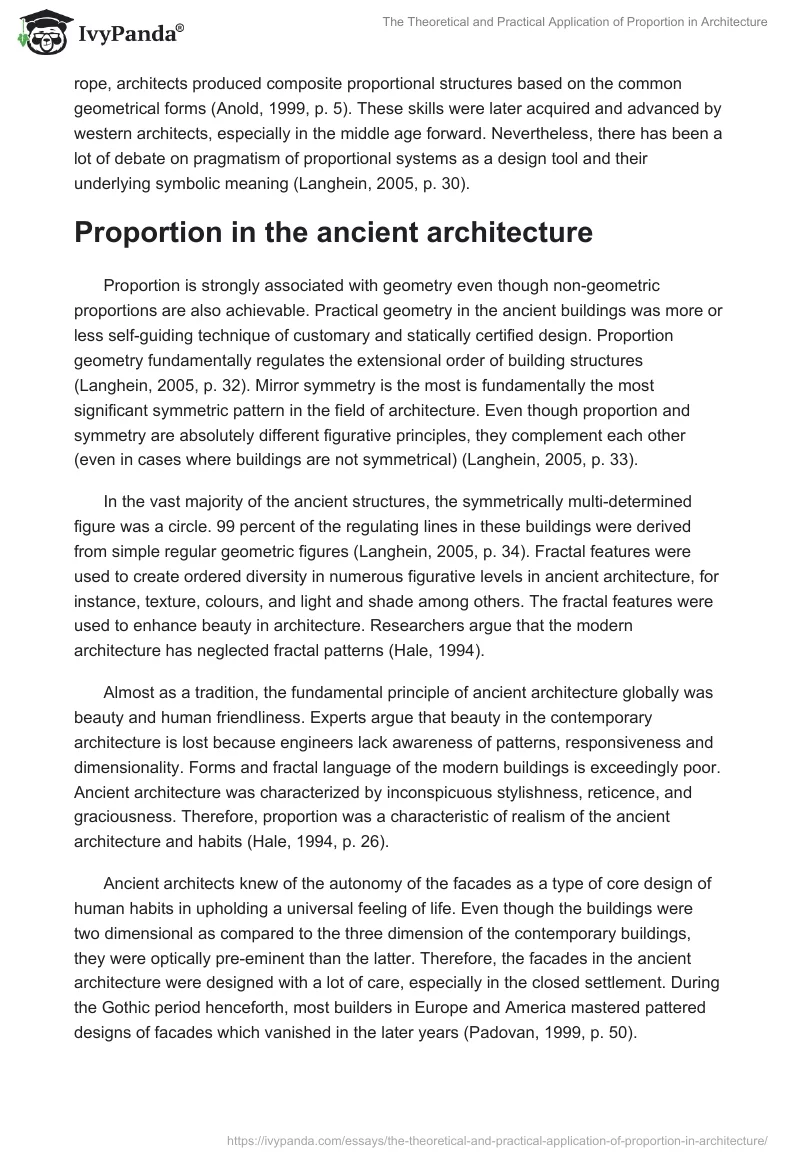 The Theoretical and Practical Application of Proportion in Architecture. Page 2