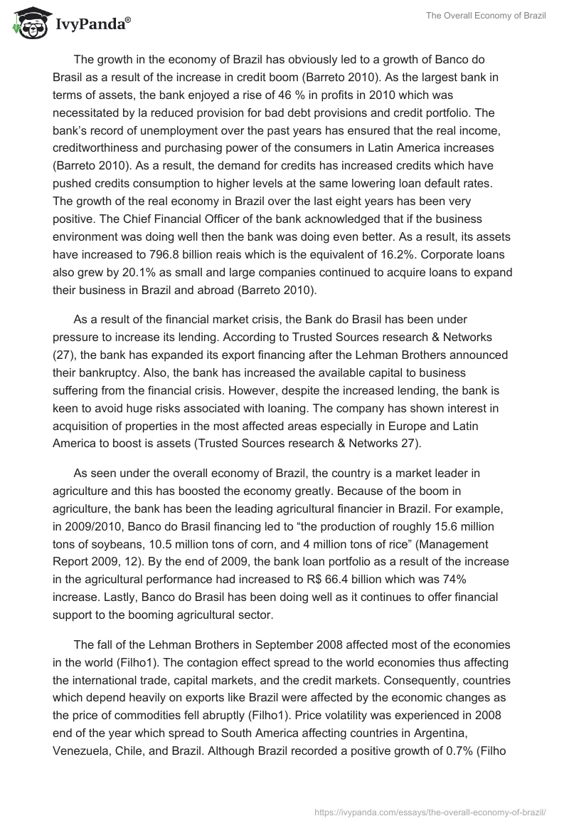 The Overall Economy of Brazil. Page 4