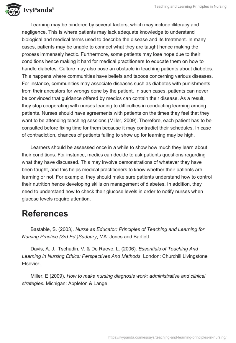 Teaching and Learning Principles in Nursing. Page 3