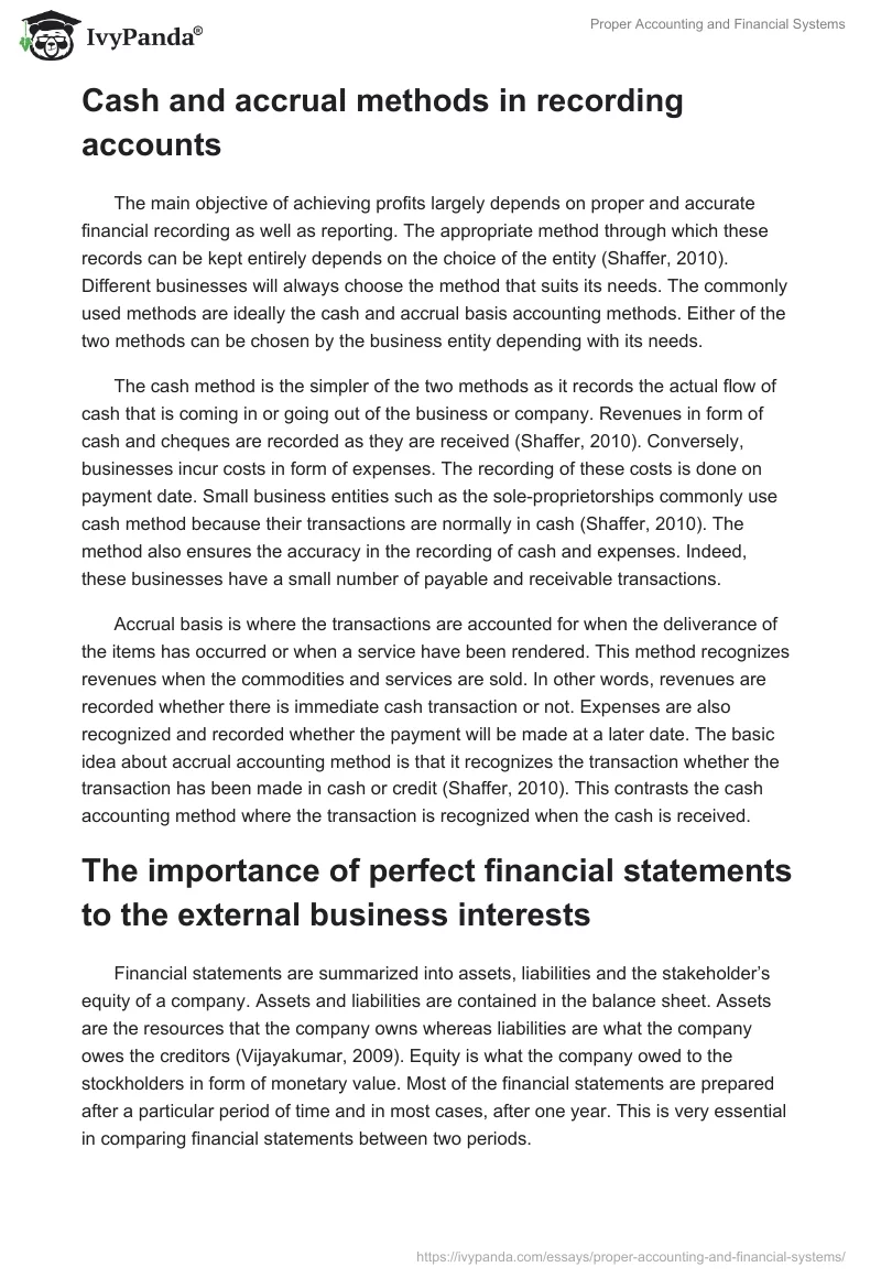 Proper Accounting and Financial Systems. Page 3