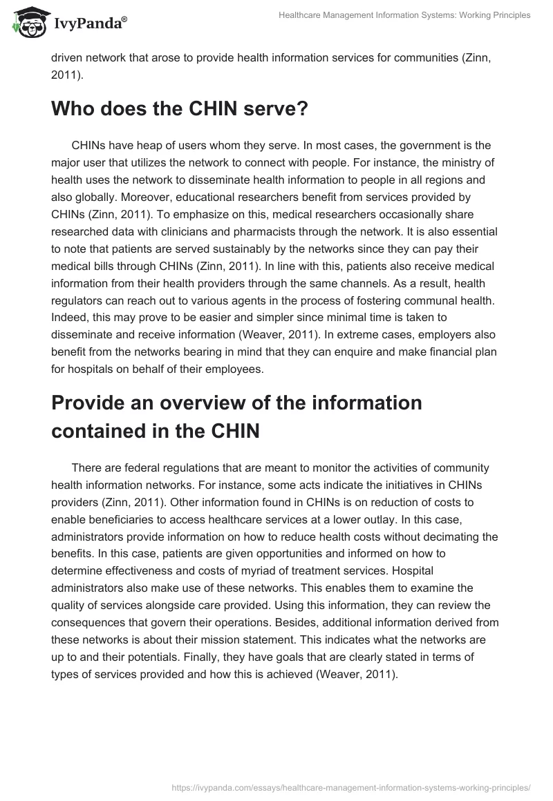 Healthcare Management Information Systems: Working Principles. Page 2