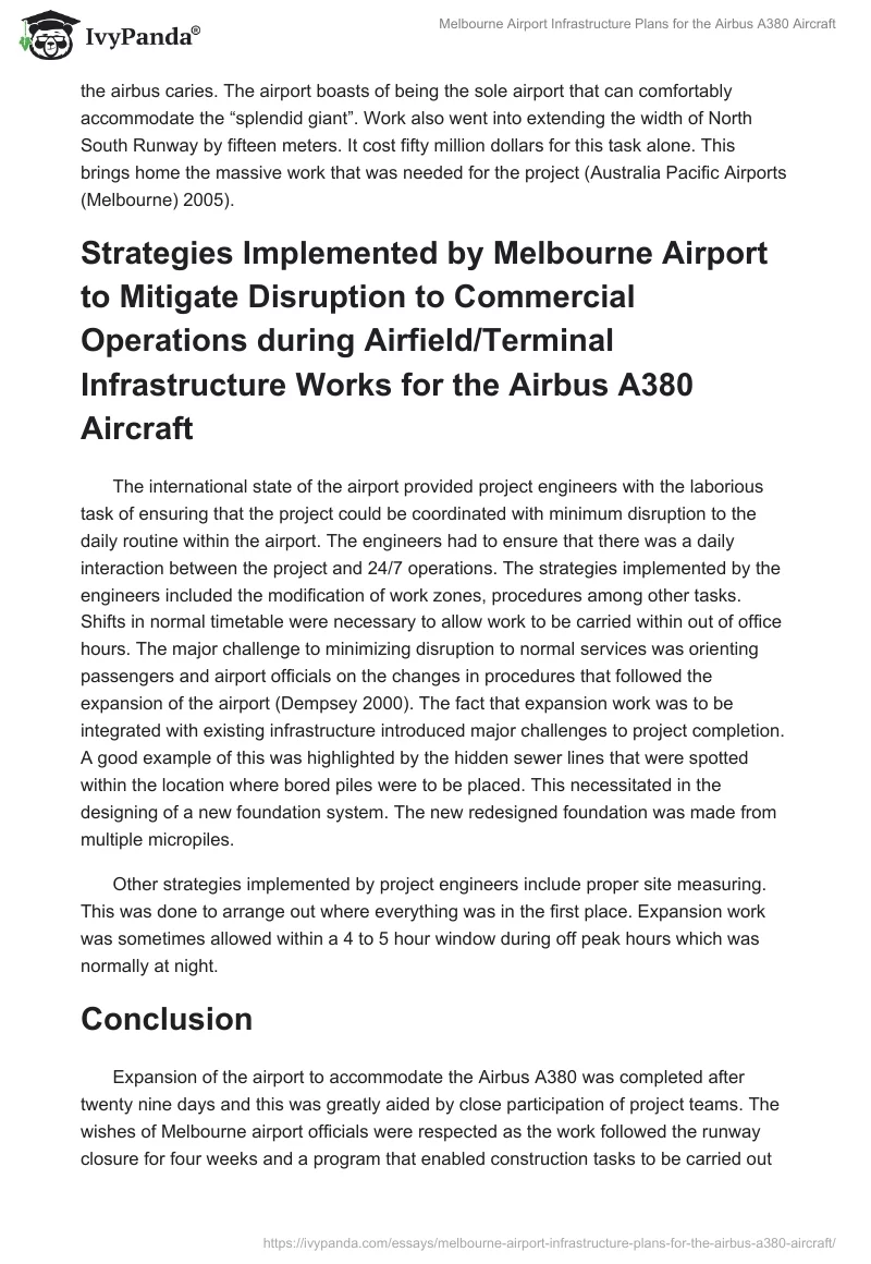 Melbourne Airport Infrastructure Plans for the Airbus A380 Aircraft. Page 3