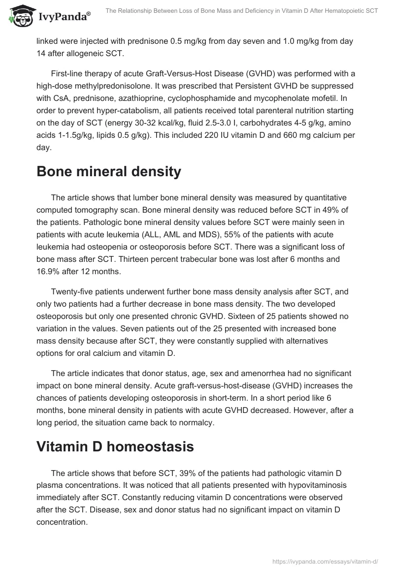 The Relationship Between Loss of Bone Mass and Deficiency in Vitamin D After Hematopoietic SCT. Page 2