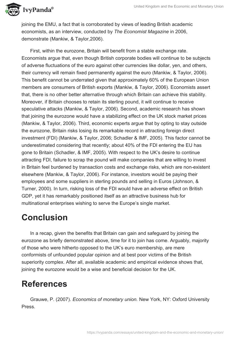 United Kingdom and the Economic and Monetary Union. Page 2