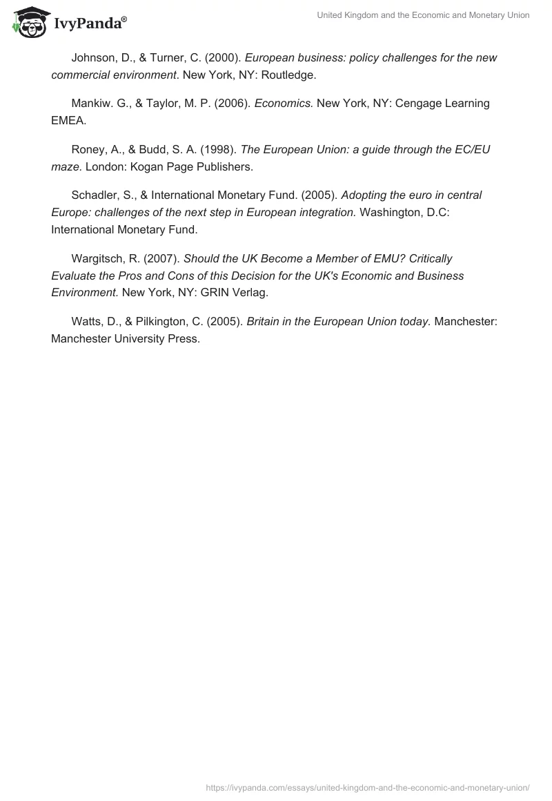 United Kingdom and the Economic and Monetary Union. Page 3