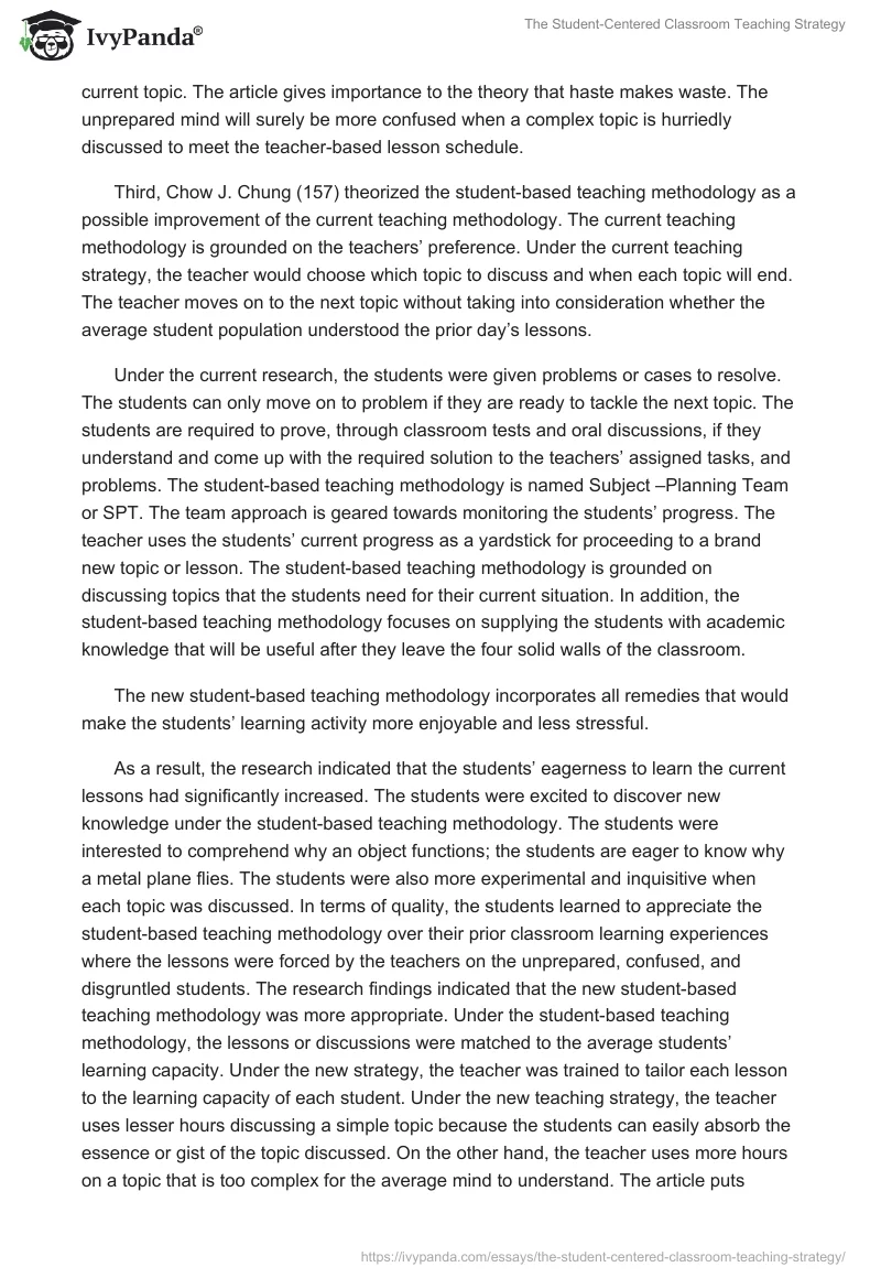 The Student-Centered Classroom Teaching Strategy. Page 4