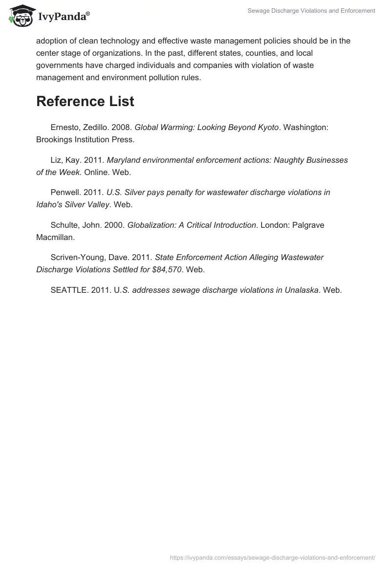 Sewage Discharge Violations and Enforcement. Page 4