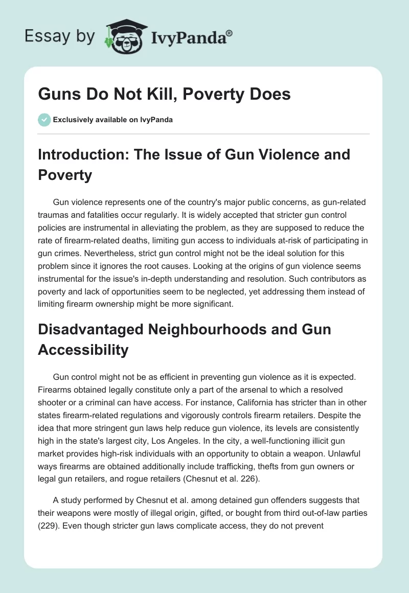 Guns Do Not Kill, Poverty Does. Page 1