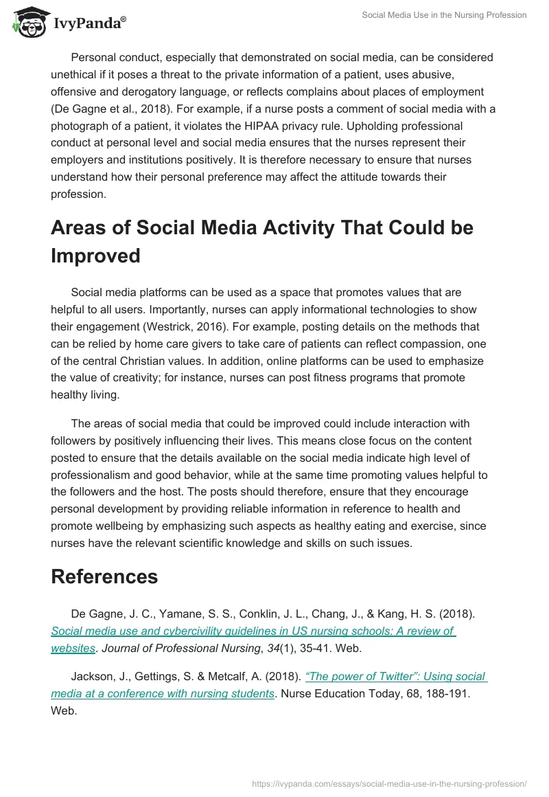 Social Media Use in the Nursing Profession. Page 2