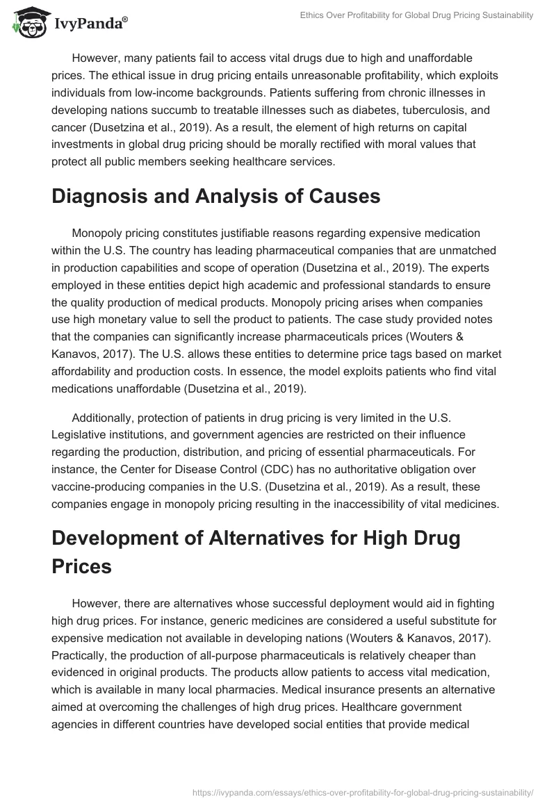 Ethics Over Profitability for Global Drug Pricing Sustainability. Page 2